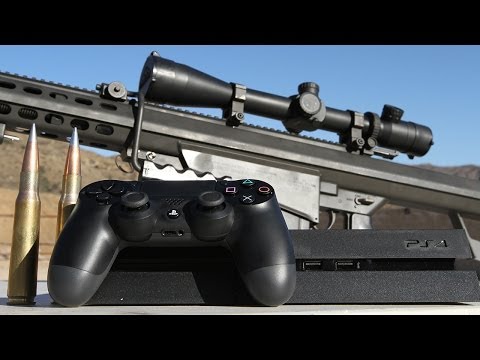 Sony PS4 vs .50 cal - Slow Mo Destruction at 50,000 FPS