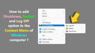 How to add Shutdown, Restart and Log Off option in the Context Menu of Windows computer ?