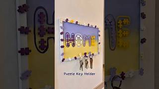Upcycle DIY Idea: Puzzle Frame Key Holder #shorts #diy #decor #decorideas