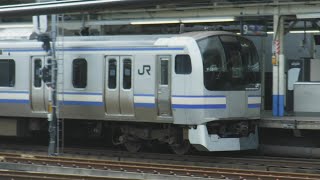 JR横浜駅から、横須賀線普通久里浜行きE217系1257S+E217系Y-33と京浜東北線快速南浦和行きE233系1418A141発車！根岸線直通各駅停車八王子行きE233系4330KH019到着！