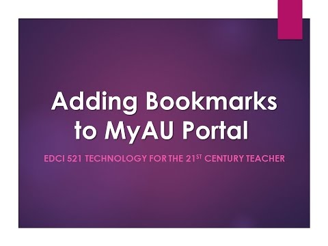 Adding Bookmarks to MyAU Portal
