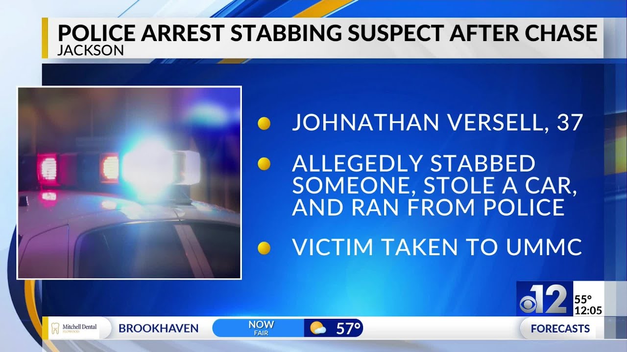 Stabbing suspect arrested after chase from Jackson to Ridgeland - YouTube
