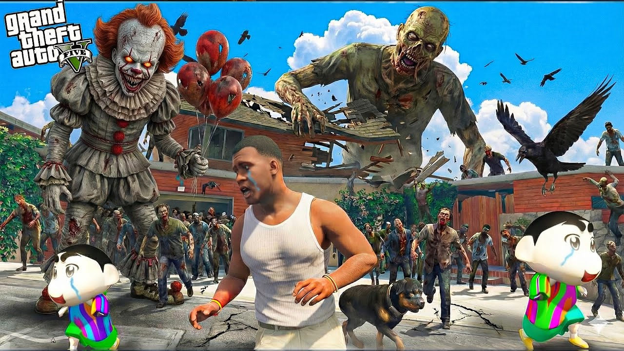 Franklin and Shinchan Attacked by Deadly Zombie Apocalypse in Los Santos! 🧟‍♂️☠️ | GTA 5