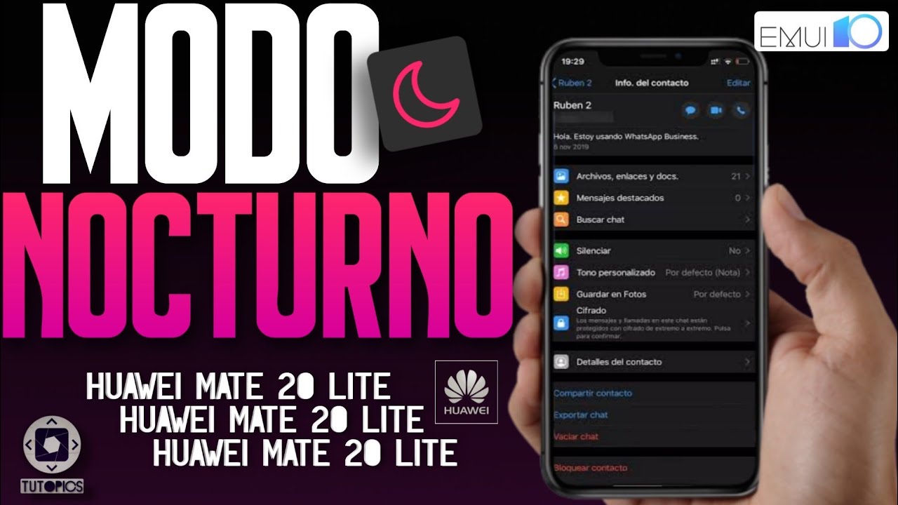 EMUI 10 HUAWEI MATE 20 LITE (MODO OSCURO) 2020