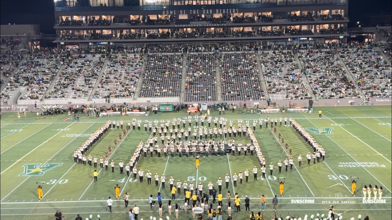 ALABAMA STATE UNIVERSITY MARCHING BAND HALFTIME SHOW VS UAB 2025 - YouTube