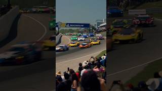 Our GT3 grid of GTD and GTD PRO class cars coming to the start of a fan packed Chevrolet Grand Prix
