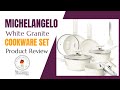 Michelangelo white granite 10 pieces cookware set  unboxing  product review