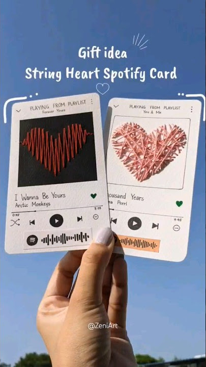 String Heart Spotify Card- Cute Gift Idea #diy #giftideas #shorts #subscribe
