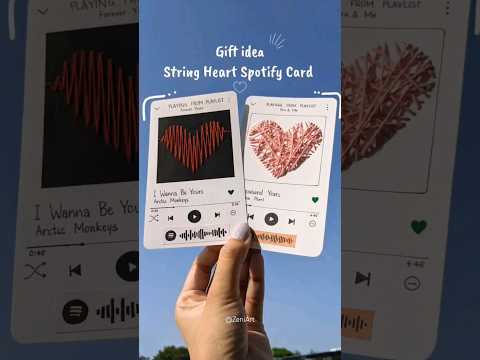 String Heart Spotify Card- Cute Gift Idea #diy #giftideas #shorts #subscribe