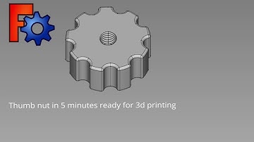 Freecad thumb nut ready for 3d printing in 5 minutes. Absolute beginners stuff