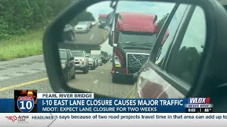 Temporary lane closures set for I-10W at the Pearl River Bridge