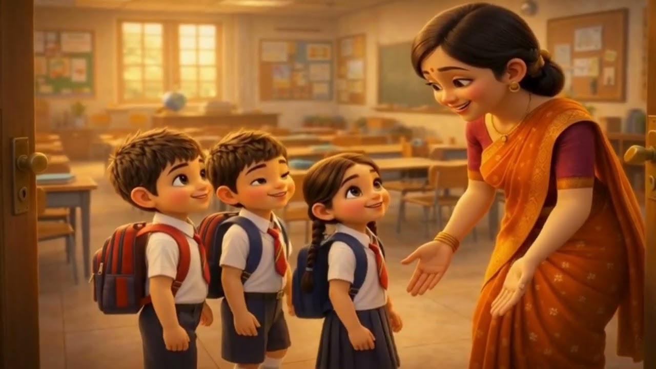 School Chale | स्कूल चले | Hindi Baby Rhymes | Hindi Nursery Rhymes | Kids Learning Videos