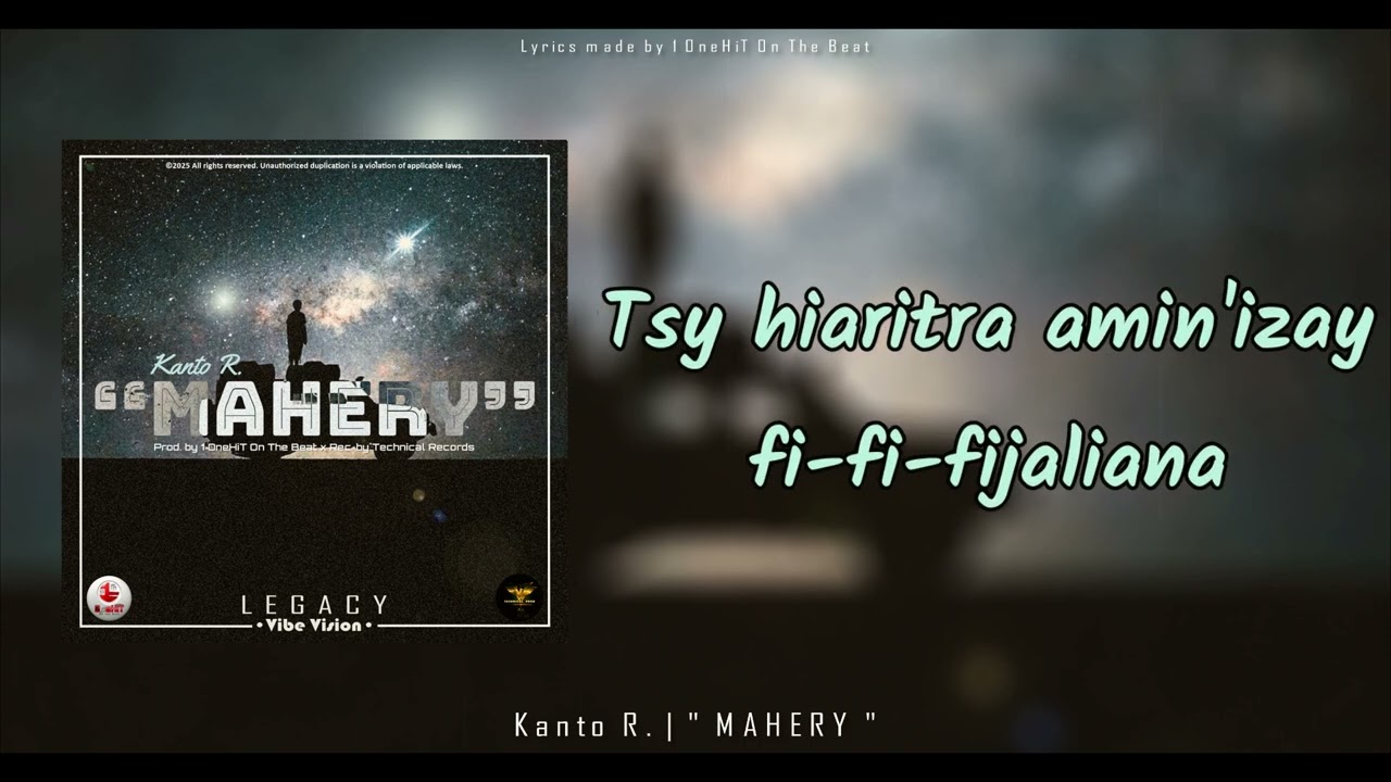 Kanto R. ｜＂MAHERY＂[Technical Records x 1 OneHiT On The Beat] (Official Lyrics Visualizer)