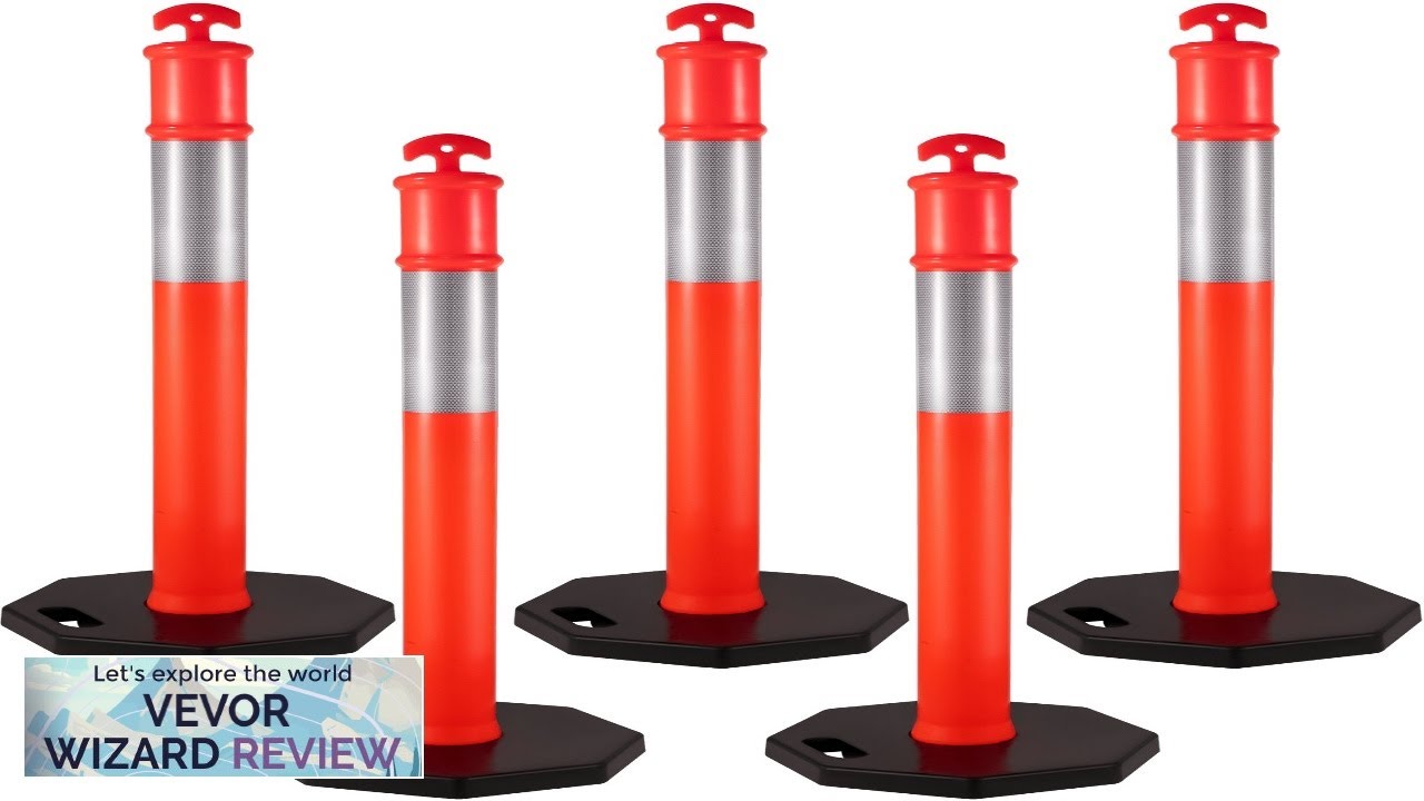 VEVOR 5Pack Delineator Posts 44 Inch Height Orange PE Delineator Post Kit Review