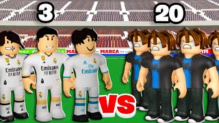 3 Pros VS 20 Noobs in Realistic Street Soccer... (Roblox)