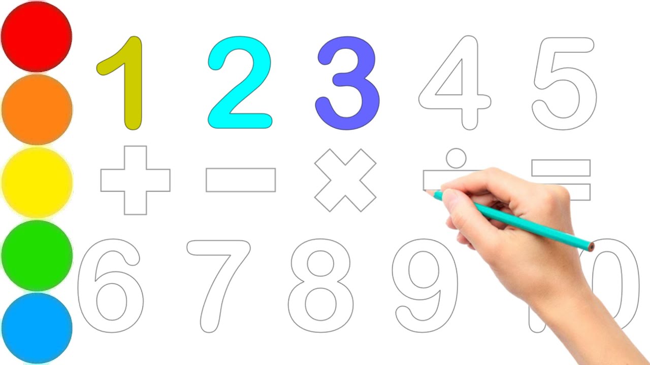 123 learning for kids | Counting Numbers | 1-10 | plus and minus sign ...