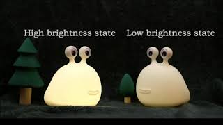 Tubeshine Nursery Slug Night Light for Kids Safe Silicone Cute Animal Baby Lamp with To