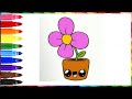 Dibuja y Colorea Una Linda Flor Arcoiris 🌼🌈 Dibujos Para Niños