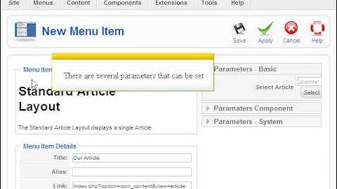 Joomla 1.5 - Add An Internal Menu Item