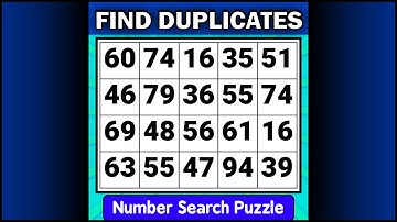 Find the Same Numbers | Dementia Prevention Quiz | Number Search | Find the Odd One Out