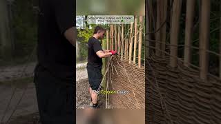 🌿Why Willow Fences Are Trickier Than They Look #WillowFence #DIYGarden#CrazySkills#fyp#satisfying