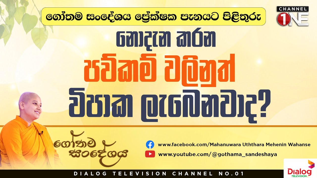 නොදැන කරන පව්කම් වකිනුත් විපාක ලැබෙනවා ද? | ගෝතම සංදේශය