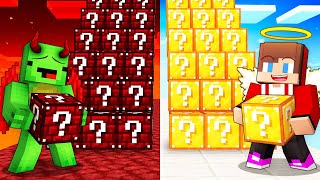 JJ and Mikey ANGEL vs DEMON Lucky Block Battle in Minecraft - Maizen