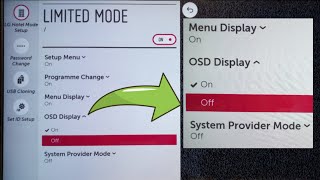 disable lg tv osd (on screen display) using hotel mode, how to