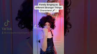 FAMILY SINGING AS DIFFERENT STRANGER THINGS CHARACTERS! 🎤💥 #sharpefamilysingers #shorts