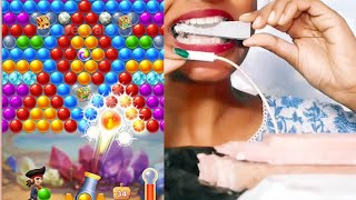 Bubble shooter game play with satisfaction 💦🤤💦🤤 red black white bar ASMR  screenshot 3