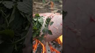 🥩 Phổi Bò Nhồi Lá Rừng Nướng Lửa | Forest Herb Stuffed Beef Lung #amthuctrongrung