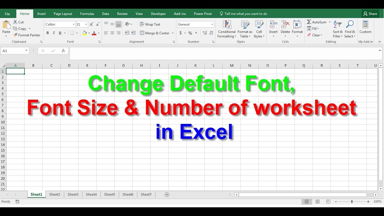 change-default-font-font-size-number-of-worksheet-in-excel-youtube