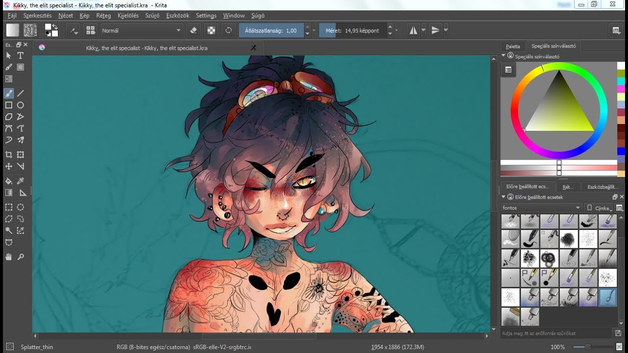 How I color hair real time with Krita YouTube