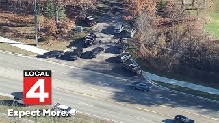 Aerials: Sheriff's Office, ICE agents conducting search in Oakland County