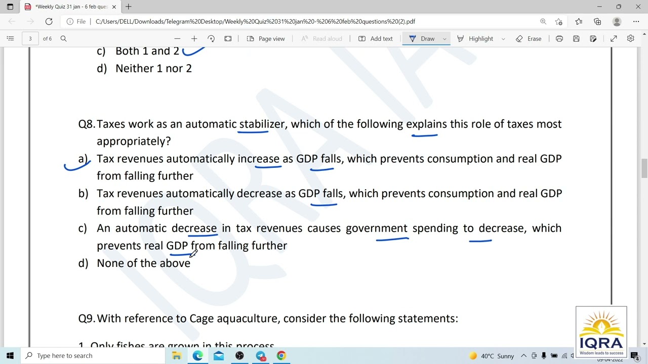 Weekly MCQs 31st Jan to 6th Feb 2022