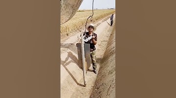 Cool skills of excavator operators for making irrigation channels #shorts