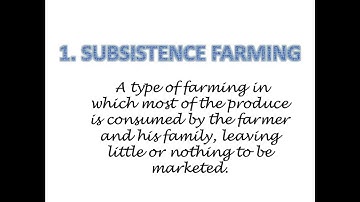 @ Subsistence farming