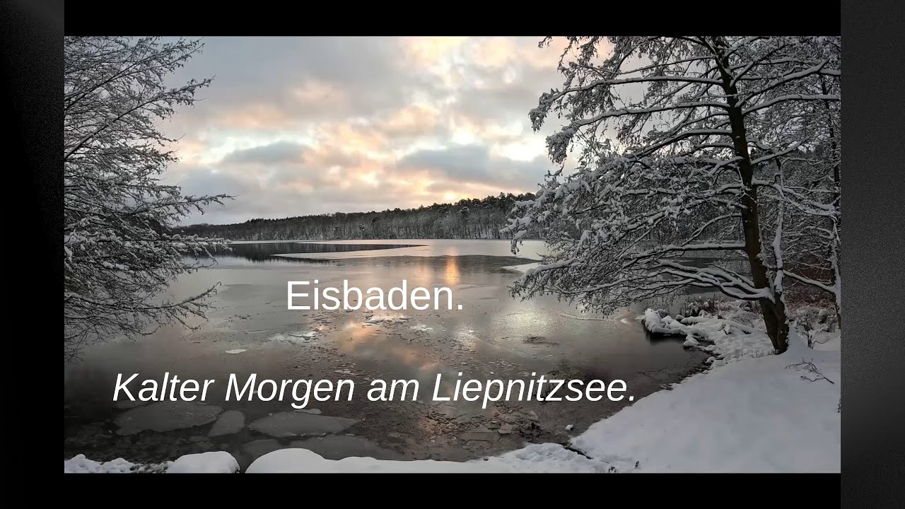 Eisbaden am Liepnitzsee. Ein kalter Morgen.