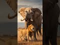 The elephant got angry at the lion.🦣🦁 #lion #shortsfeed #viralvideo #foryou #shorts