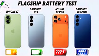 iPhone 17 Pro vs iPhone 17 vs Samsung S25 vs S25 Plus – THE ULTIMATE BATTERY TEST🔋⚡️