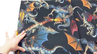 Download Lagu Alexander Henry black fabric with dragon animal USA MP3