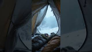 ⛺️ Frozen Morning: Survival Tent During  a Blizzard storm #camping 3