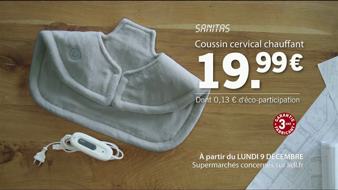 Lidl Coussin cervical chauffant(9/12) - Publicité 2019 