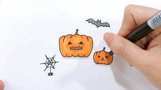 วาดฝักทอง วันฮาโลวีน กันจ้า ! How to draw Halloween pumpkins