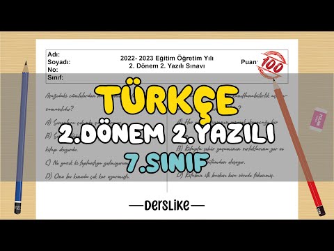 7. Sınıf Türkçe 2.Dönem 2.Yazılı Soruları #2023
