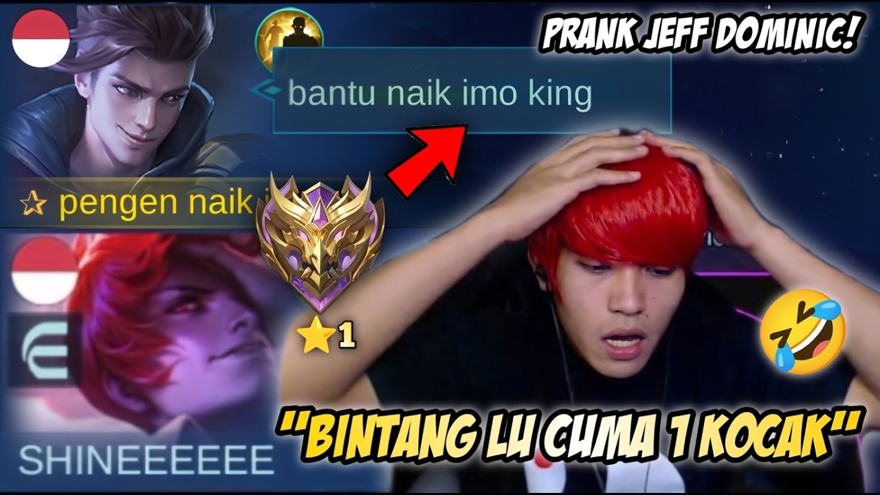 KOCAK SUMPAH! PRANK JEFF DOMINIC! GW NYAMAR! MINTA BANTU NAIK IMMO TAPI BINTANG CUMA 1🤣 | MLBB