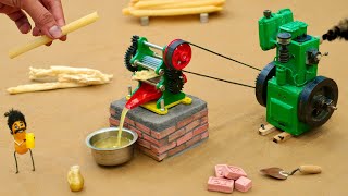 Diy Mini Tractor Making Sugarcane Juice Machine With Brick Science Project