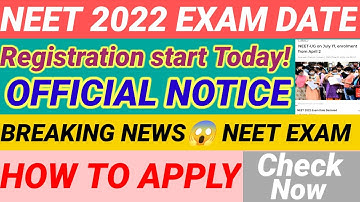 NEET 2022 EXAM DATE😱CONFIRM BY NTA🔥17th JULY😱 REGISTERATION START #neetlatestnews  #neet