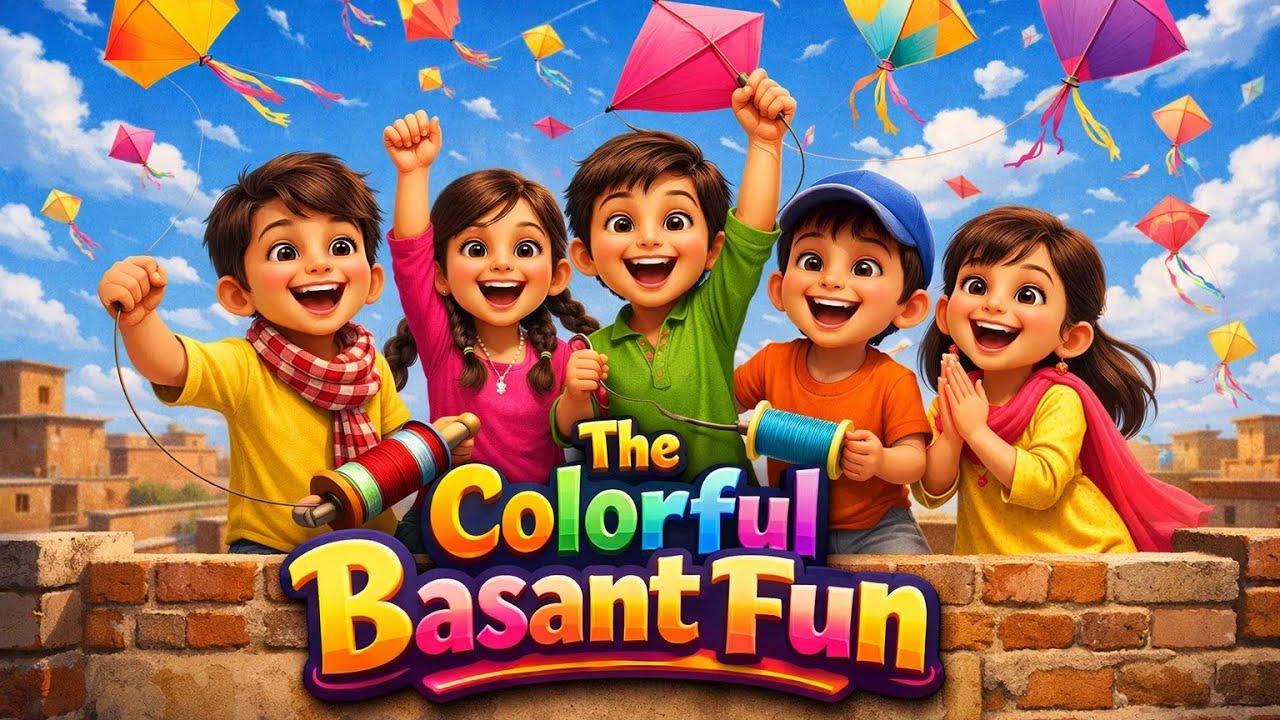 Colorful Basant Fun | Kids Excited for Kite Flying | Basant Festival Story for Children