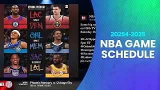 NBA SCHEDULE 2024-2025 SEASON